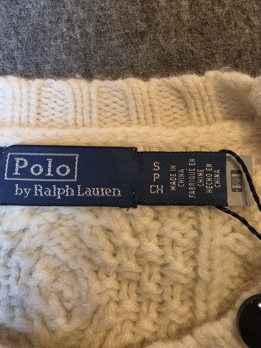 Polo by Ralph Lauren Womans Aran-Knit Wool-Blend Crewneck Sweater Small Cream - Picture 4 of 13